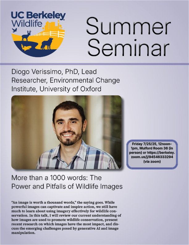Flyer for Diogo Verissimo's talk